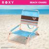 image:imageRoxy Beach Chair  Lounge Chair Outdoor Lightweight Folding Chair with Adjustable Recline and Cup Holder  Beach Days Pool Lounge Chairs Folding Camping Chairs Sun Tanning Chair or FestivalCrmeBrown