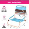 image:imageRoxy Beach Chair  Lounge Chair Outdoor Lightweight Folding Chair with Adjustable Recline and Cup Holder  Beach Days Pool Lounge Chairs Folding Camping Chairs Sun Tanning Chair or FestivalCrmeBrown