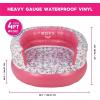 image:imageRoxy White Floral Pool Chair Float  Luxury Inflatable Lounger with Backrest amp Cup Holder Durable amp Comfortable Pool Lounge Chair for Adults  Perfect for Pool Beach or Lake