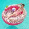 image:imageRoxy White Floral Pool Chair Float  Luxury Inflatable Lounger with Backrest amp Cup Holder Durable amp Comfortable Pool Lounge Chair for Adults  Perfect for Pool Beach or Lake