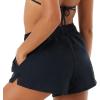 image:imageRoxy Womens Beach Shorts  Loose Fitted Elastic Waist Drawcord Swim Shorts QuickDry Board ShortsBlack