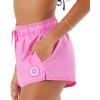 image:imageRoxy Womens Beach Shorts  Loose Fitted Elastic Waist Drawcord Swim Shorts QuickDry Board ShortsMaui Pink