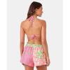image:imageRoxy Womens Beach Shorts  Loose Fitted Elastic Waist Drawcord Swim Shorts QuickDry Board ShortsPink Combo