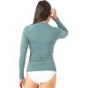 image:imageRoxy Womens Long Sleeve Compression Fit Rashguard UPF 50 Quick Dry Recycled Swim ShirtAqua Bliss