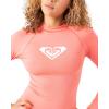 image:imageRoxy Womens Long Sleeve Compression Fit Rashguard UPF 50 Quick Dry Recycled Swim ShirtHot Coral