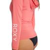 image:imageRoxy Womens Long Sleeve Zipup Hooded Rashguard  UPF 50 Sun Protection QuickDry Swim ShirtHot Coral
