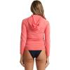 image:imageRoxy Womens Long Sleeve Zipup Hooded Rashguard  UPF 50 Sun Protection QuickDry Swim ShirtHot Coral
