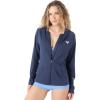 image:imageRoxy Womens Long Sleeve Zipup Hooded Rashguard  UPF 50 Sun Protection QuickDry Swim ShirtMood Indigo