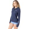image:imageRoxy Womens Long Sleeve Zipup Hooded Rashguard  UPF 50 Sun Protection QuickDry Swim ShirtMood Indigo