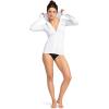 image:imageRoxy Womens Long Sleeve Zipup Hooded Rashguard  UPF 50 Sun Protection QuickDry Swim ShirtWhite