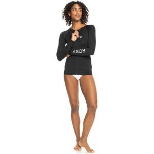 image:imageRoxy Womens Long Sleeve Zipped Rashguard  UPF 50 Stretch Fit Swim Surfsuit QuickDry Swim ShirtAnthracite