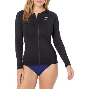 image:imageRoxy Womens Long Sleeve Zipped Rashguard  UPF 50 Stretch Fit Swim Surfsuit QuickDry Swim ShirtBlack