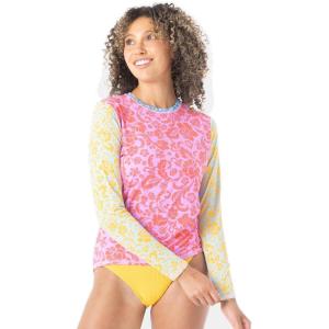 image:imageRoxy Womens Short Sleeve Loose Fit Rashguard UPF 50 QuickDry Recycled Swim ShirtMix Print