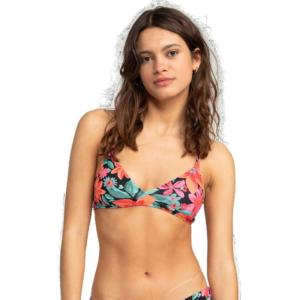 image:imageRoxy Womens Bikini Top  UPF 50 QuickDry Removable Pads Swimsuit Top Surf amp BeachwearBlack Palms