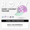 image:imageRoxy Girls Honey Coconut Trucker Hat  Breathable Mesh Snapback Curved VisorFloral Check Bodacious