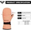 image:imageRoxy Girls Jetty SnowboardSki Mittens  DryFlight PFCFree WarmFlight Insulation Touch Screen Adjustable Peach Pink Small