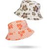 image:imageRoxy Womens Jasmine Paradise Reversible Bucket Hat  100 Cotton Lightweight amp Packable Hat for Beach or FestivalHibi Square Orange Tiger
