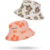 image:imageRoxy Womens Jasmine Paradise Reversible Bucket Hat  100 Cotton Lightweight amp Packable Hat for Beach or FestivalHibi Square Orange Tiger