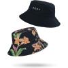 image:imageRoxy Womens Jasmine Paradise Reversible Bucket Hat  100 Cotton Lightweight amp Packable Hat for Beach or FestivalIsland Escapade Anthracite