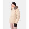 image:imageRoxy Womens Snowdrift Puffer Jacket  10k Waterproof Pfasfree Hydrosmart Faux Fur HoodDesert Combo