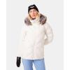 image:imageRoxy Womens Snowdrift Puffer Jacket  10k Waterproof Pfasfree Hydrosmart Faux Fur HoodSnow White
