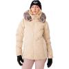image:imageRoxy Womens Snowdrift Puffer Jacket  10k Waterproof Pfasfree Hydrosmart Faux Fur HoodDesert Combo