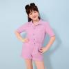 image:imageRoxy Girls Oceanview Jumpsuit Casual Fit Short Sleeves amp Elastic WaistbandLilac Oceanview