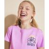 image:imageRoxy Girls Short Sleeve Boyfriend Fit Logo Tee Crew Neck Graphic TShirt Soft amp ComfortableCrocus Biscus