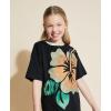 image:imageRoxy Girls Short Sleeve Oversized Fit Logo Tee Crew Neck Graphic TShirt Soft amp ComfortablePhantom Hibiscus