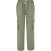 image:imageRoxy Girls Precious Wide Leg Twill Cargo Pants Relaxed FitOil Green