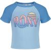 image:imageRoxy Girls Short Sleeve Snug Fit Ribbed Tee Crew Neck Graphic TShirt Soft amp ComfortableBlue Sunset