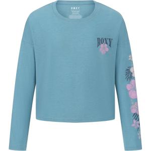 image:imageRoxy Girls Long Sleeve Relaxed Fit Graphic TeeBlue Hibiscus