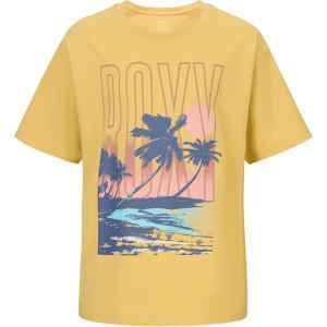image:imageRoxy Girls Short Sleeve Oversized Fit Logo Tee Crew Neck Graphic TShirt Soft amp ComfortableOchre Setter