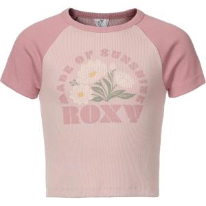 image:imageRoxy Girls Short Sleeve Snug Fit Ribbed Tee Crew Neck Graphic TShirt Soft amp ComfortableLilac Sunshine