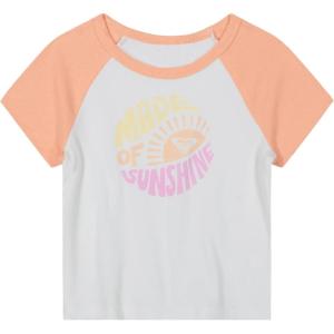 image:imageRoxy Girls Short Sleeve Snug Fit Ribbed Tee Crew Neck Graphic TShirt Soft amp ComfortablePeach Sunshine