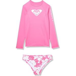 image:imageRoxy Girls Whole Hearted Long Sleeve Rashguard SetShocking Pink 241 Exc
