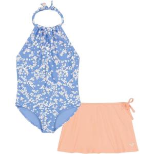image:imageRoxy Girls Onepiece Swimsuit with UPF 50 Sun Protection Quick Drying Bathing SuitPeach Nectar Flow