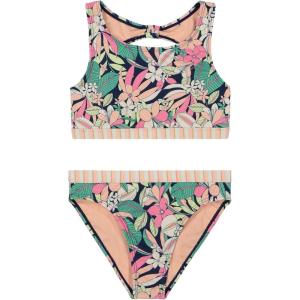 image:imageRoxy Girls Twopiece Bikini Swimsuit Set UPF 50 Sun Protection QuickDry Bathing SuitMood Indigo Palm