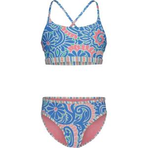image:imageRoxy Girls Twopiece Bikini Swimsuit Set UPF 50 Sun Protection QuickDry Bathing SuitSilver Lake Blue