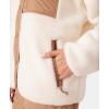 image:imageRoxy Womens Bonded Sherpa Jacket  Oversized Fit Faux Sherpa Fleece Pfasfree Snap Front Zipper PocketsIvory