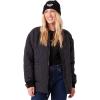 image:imageRoxy Womens Aurora Quilted Sherpalined Bomber Jacket Oversized Fit PfasfreeBlack