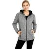 image:imageRoxy Womens Knit Jersey Bonded Fleece Jacket  Full Zip Soft Interior Adjustable HemBlack Heather