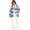 image:imageRoxy Womens Passage of Time Shacket  Soft Woolblend Plaid JacketBlue Plaid