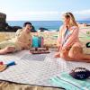 image:imageRoxy SandFree Beach Mat  Large Waterproof Outdoor Picnic Blanket Lightweight Foldable Mat for Beach Camping Park or Travel  Fits 46 People QuickDry Durable