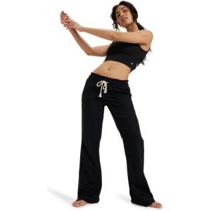 image:imageRoxy Womens Oceanside Pant Linen Pockets Comfortable Breathable Summer Beach Cover Up Elastic Drawstring WaistTrue Black