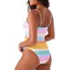 image:imageRoxy Womens Roxy Womens One Piece Swimsuit  Bandeau Bathing Suit Tummy Control Removable Cups QuickDry FabricRainbow