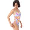 image:imageRoxy Womens OnePiece Swimsuit  Side Tie Tummy Control Bandeau Bathing Suit QuickDry FabricMotley