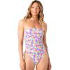 image:imageRoxy Womens OnePiece Swimsuit  Side Tie Tummy Control Bandeau Bathing Suit QuickDry FabricOlive