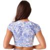image:imageRoxy Womens Crop Top Rash Guard  UPF 50 QuickDry Swim Shirt Pool Surf Beach Water SportsBijou Blue