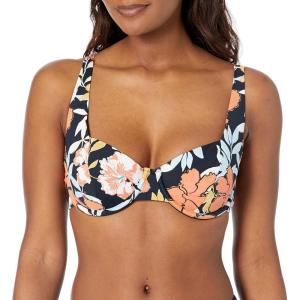 image:imageRoxy Womens Bikini Top  Underwire Adjustable Straps UPF 50 QuickDry Surf Swim BeachwearSanthracite
